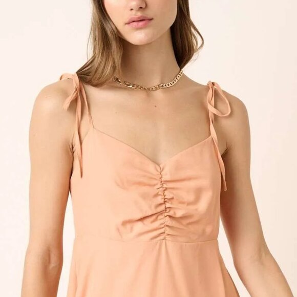 Mittoshop Ruched Detail Spaghetti Tie Mini Dress - Picture 5 of 5